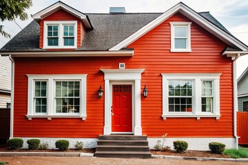 Fototapeta premium Freshly Painted House Exterior New Color