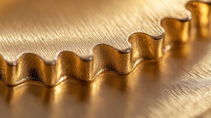 close up of a brass cog showing its textured surface