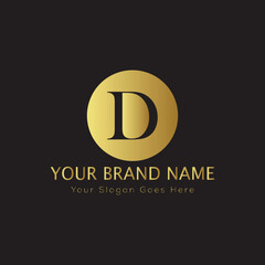 Letter Luxury brand logo design with a royal gold crown emblem and elegant typography
