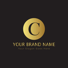 Letter Luxury brand logo design with a royal gold crown emblem and elegant typography
