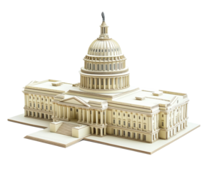 Detailed Paper Model of the US Capitol Building , isolated on white background PNG