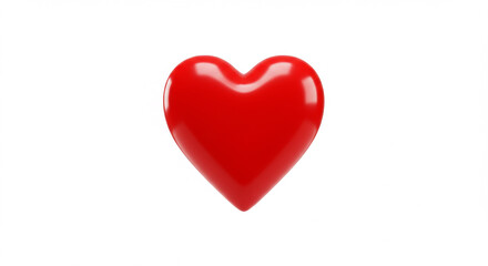 Shiny Red 3D Heart Shape Love Romance Valentine s Day Symbol