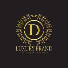 Luxury Ornate Letter Logo with Floral Frame
