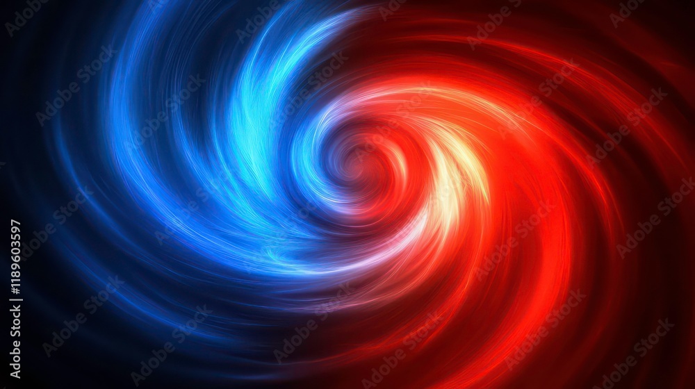 Leinwandbilder abstract swirling vortex of blue and red light, creating a dynamic and energetic visual.