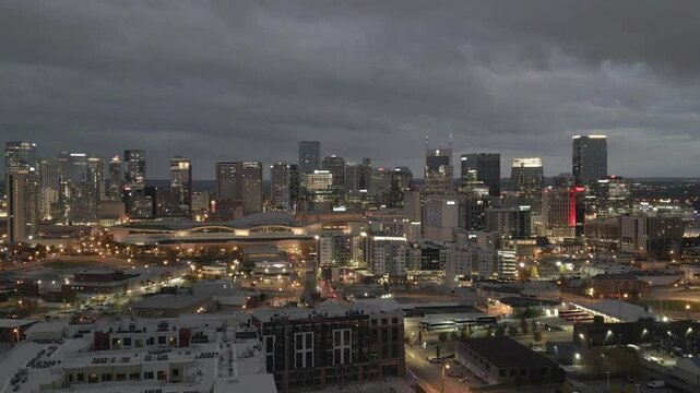 Various drone shots of downtown Nashville