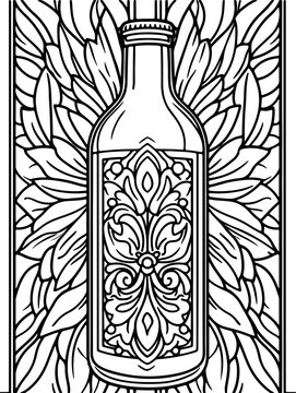 Coloring Page Malbuch f&uuml;r Erwachsene Bier, mandala Glasfenster