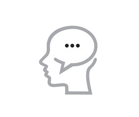 Creative Human Head Logo Bulb Chat Vector Symbol Design Icon