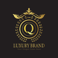 Luxury Laurel Wreath Letter Logo Design with Hexagon Frame for Zesty Branding
