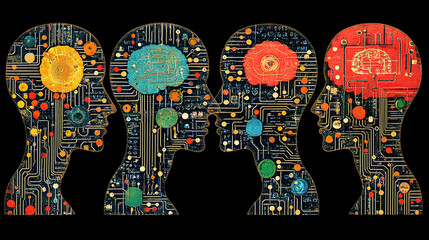 Obraz premium Artistic Representation of Machine-Human Synergy