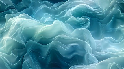 Obraz premium Ethereal turquoise smoke waves creating dynamic abstract background pattern, perfect for luxury design projects and modern creative compositions with dreamy atmospheric effect.