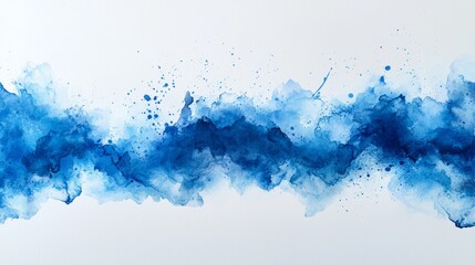 Fototapeta premium July 4th background design featuring a watercolor painted blue and white texture with a star border, suitable for patriotic themes like Presidents Day, Veterans Day, or Memorial Day, includes a blank
