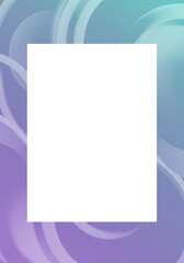 Fototapeta premium Elegant Abstract Background Purple and Teal Swirls with White Frame for Text or Image