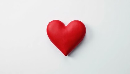 Obraz premium Red Heart on White, Love Symbol, Minimalist Heart, Simple Love Icon