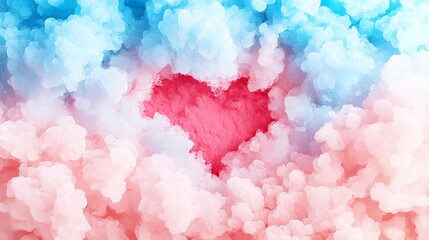 Fototapeta premium Valentine's day celebration beautiful heart clouds in a dreamy atmosphere