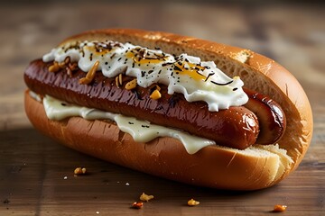 Seattle-Style Hot Dog with Cream Cheese