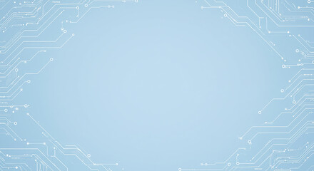Abstract Light Blue Technology Background with Circuit Board Design and Copy Space
