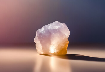 salt chunk against gradient simple blurry background ideal to add text