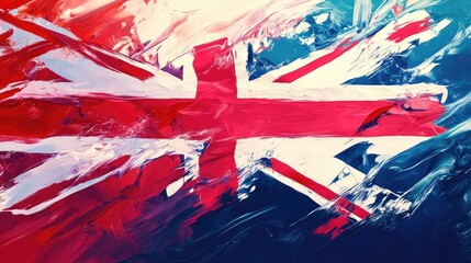 The Bermuda flag depicted in an abstract artistic style.
