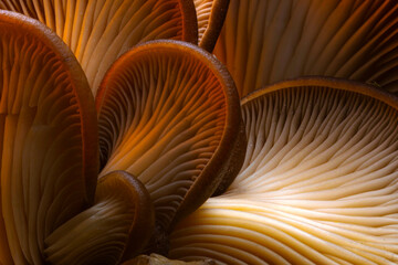 Detailed photograph of a mushroom. Mushrooms are the cute and interesting creatures of nature. Nature background. 