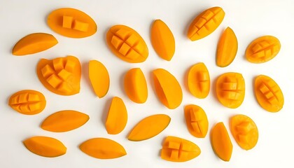 Sunlit Mango Slices: A Vibrant, Minimalist Still Life