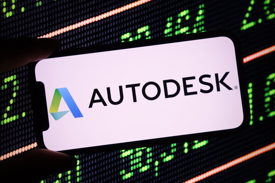 Konskie, Poland - December 02, 2024: Autodesk company logo displayed on mobile phone