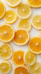Obraz premium Exotic Thai Fruits Close-Up: Juicy Mango and Pineapple Slices on White Background - Fresh Food Marketing Concept