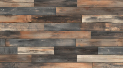 Naklejka premium Distressed Barn Wood Texture with Cracked Surfaces, Uneven Planks, and Dark Gray and Brown Tones for Worn Industrial Rustic Aesthetic