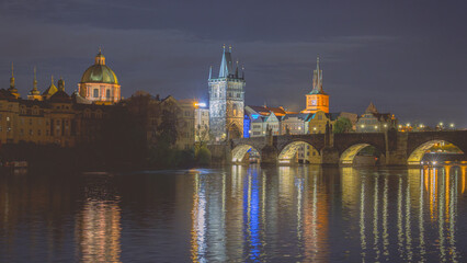 Obraz premium Prague in the night, Czech Republic