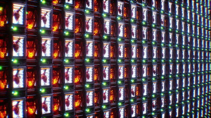 Fototapeta premium Growing a heart in a futuristic capsule. genetic engineering concept. futuristic laboratory. 3d rendering.
