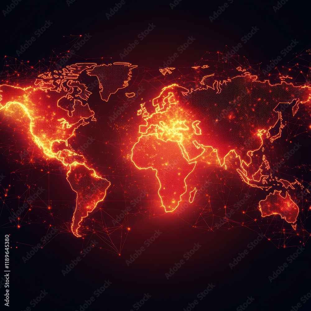 Poster global map showcasing epidemic outbreak zones with visual data representation for health monitoring 