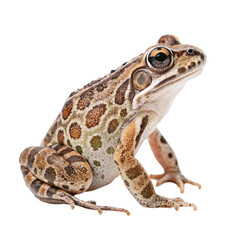 A frog with a heart shaped face sits on a white background