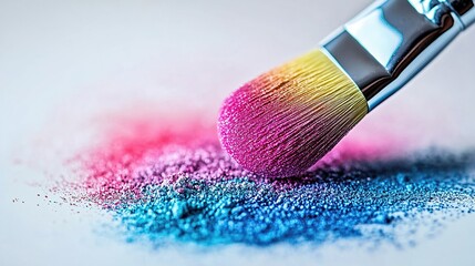 Vibrant Makeup Brush with Colorful Pigments