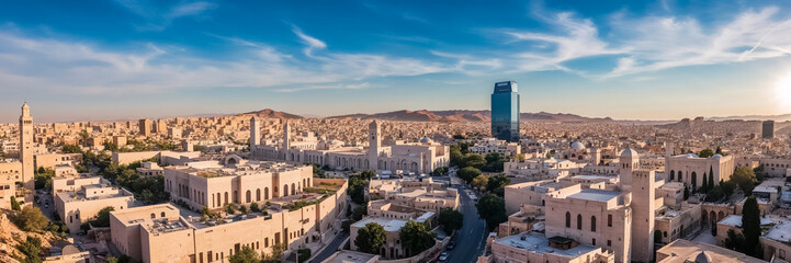 Obraz premium panorama of stunning Amman capital of Jordan, sunny day