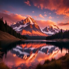 beautiful sunset over the lake