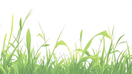 Fototapeta premium A stylized illustration of green grass against a white background, ideal for design use.