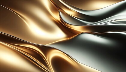 Smooth metallic gold foil with soft gradient highlights, reflective sheen, and a sophisticated minimalist aesthetic, seamless background, generative ai