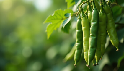 A lush green image of pea pods symbolizing freshness and health on World Pulses Day, celebrating the natural benefits of legumes.