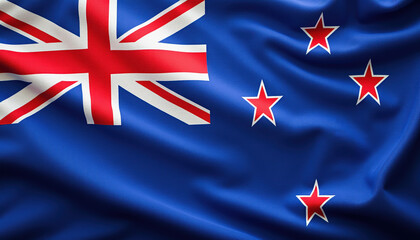 An artistic display of the New Zealand flag as a Waitangi Day banner, highlighting vibrant colors and national pride in a festive design.