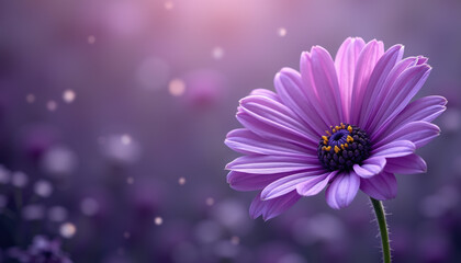 Obraz premium Aesthetic close-up of a blooming purple flower against a gently blurred background, capturing the essence of beauty and serenity in nature.