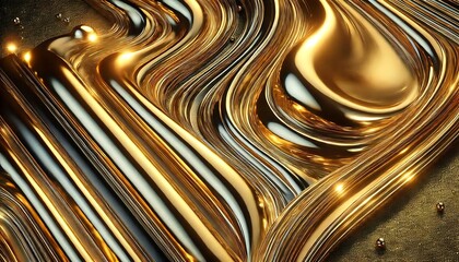 High-gloss metallic gold foil texture with smooth reflective surface, vibrant glowing highlights, and a luxurious aesthetic, seamless design, generative ai