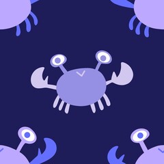 Ocean animals seamless crabs pattern for wrapping paper and fabrics and linens