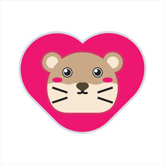 Mouse and love flat icon vector design illustration. 