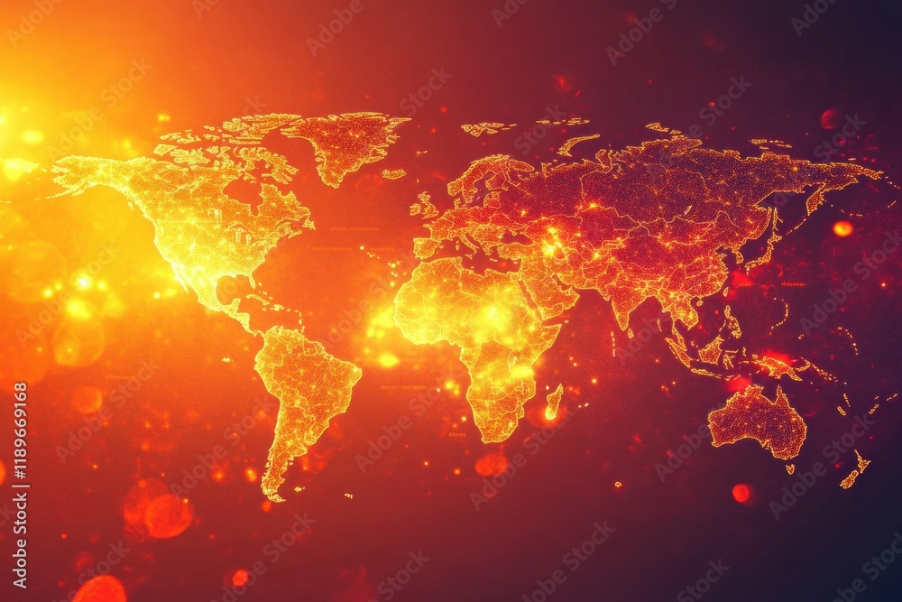 Aufkleber world map visualizing epidemic outbreak zones across various regions highlighting global health conc