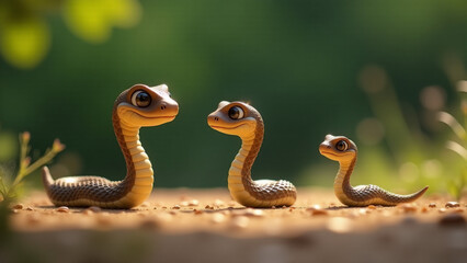 Fototapeta premium Snake family, Generative AI