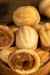shortbread dessert with boiled condensed milk inside