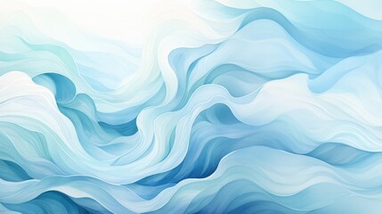 Fototapeta premium Soft blue waves create a serene and calming abstract composition, evoking feelings of tranquility and fluidity.