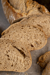 wheat flour bread in close  up