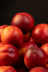 a small harvest of ripe washed nectarines