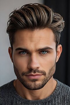 Portrait of handsome man with stylish hairstyle
