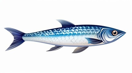 Fototapeta premium Fresh, shiny mackerel fish, perfect for grilling or baking. Its rich flavor is sure to delight seafood lovers.